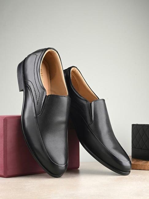 clog london men's black formal loafers