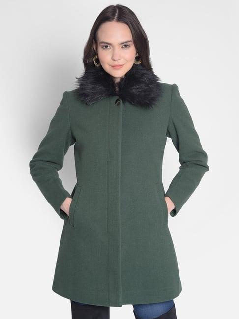 crimsoune club green regular fit overcoat