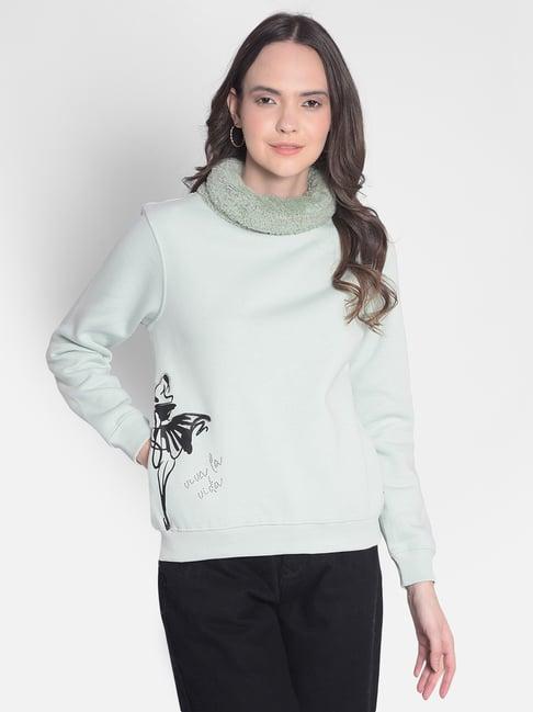 crimsoune club mint green graphic print sweatshirt