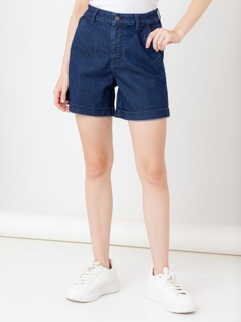 zink london blue cotton regular fit shorts