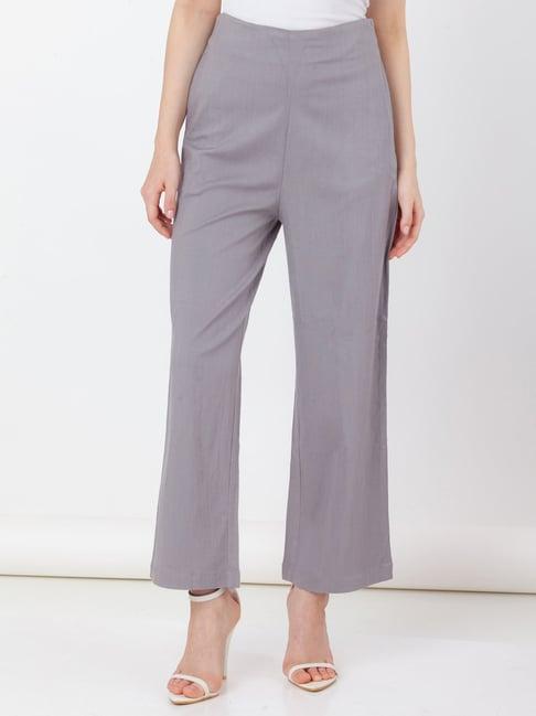 zink london grey regular fit high rise trousers