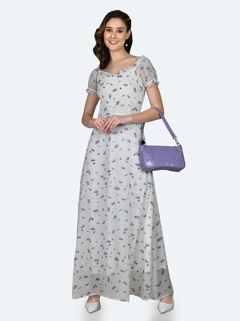 zink london white floral print maxi dress