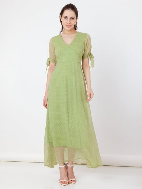 zink london green regular fit maxi dress