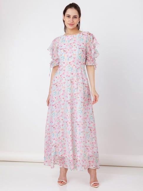 zink london multicolor floral print maxi dress