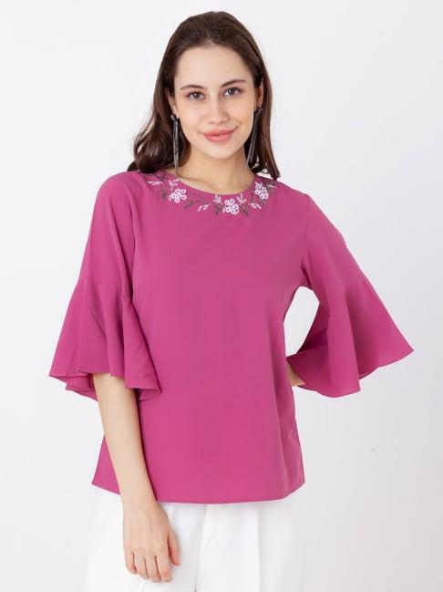 zink london pink embellished top