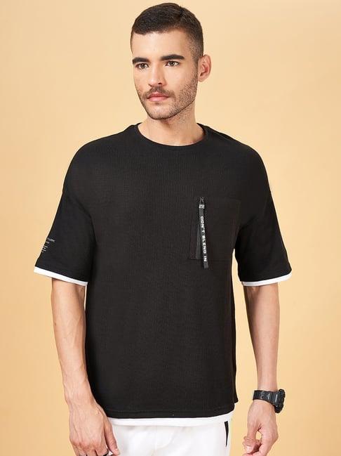 street 808 by pantaloons black regular fit t-shirt