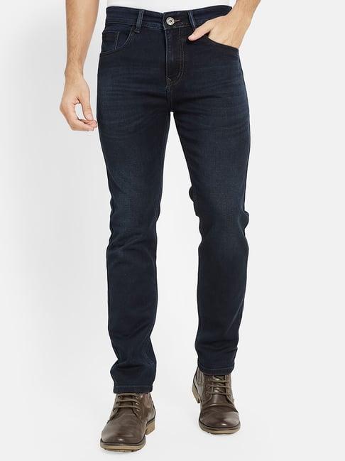 octave navy regular fit lightly washed jeans