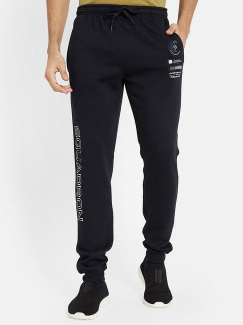 octave navy regular fit printed joggers