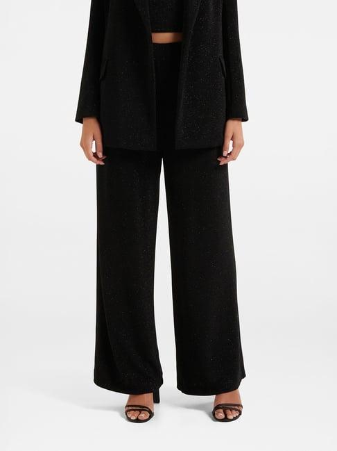 forever new black regular fit high rise pants