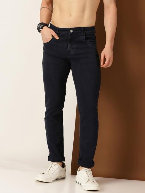 thomas scott dark navy slim fit lightly washed jeans