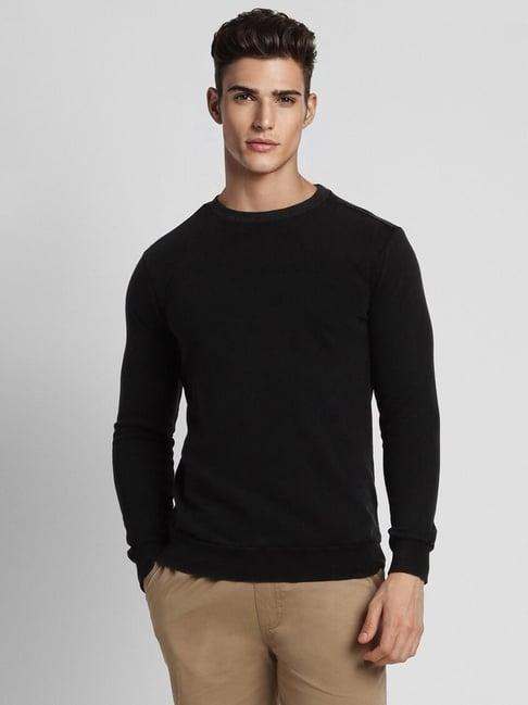 forever 21 black cotton regular fit sweatshirt