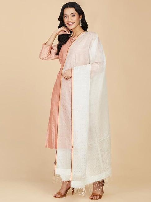 fabindia off-white printed dupatta