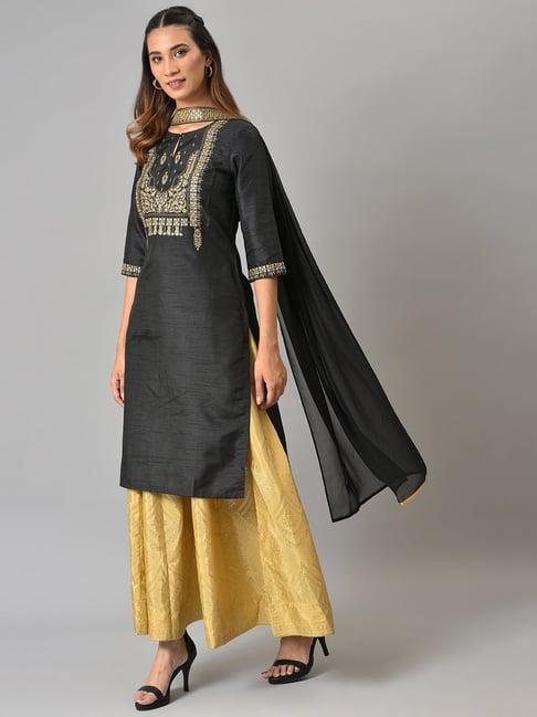 aurelia black embroidered dupatta