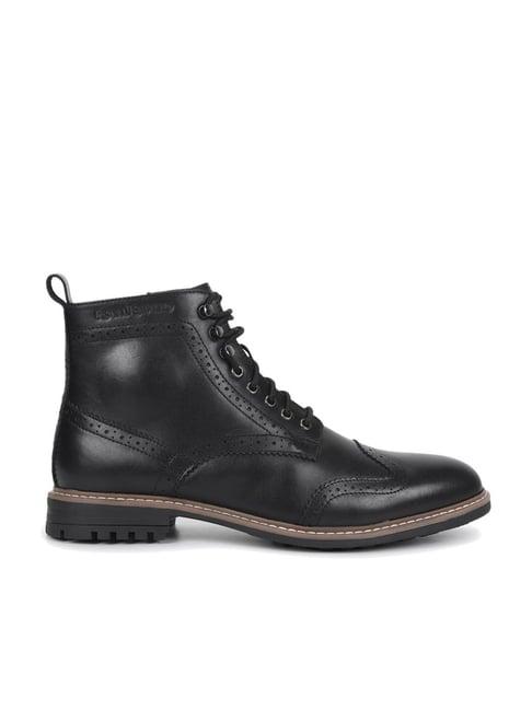 royal enfield men's torque black brogue boots