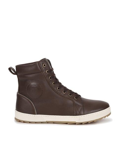 royal enfield men's cult brown derby boots