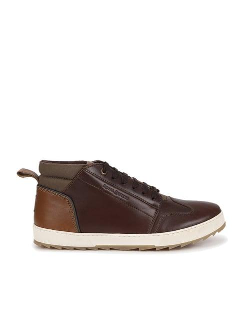 royal enfield men's hanker brown casual sneakers