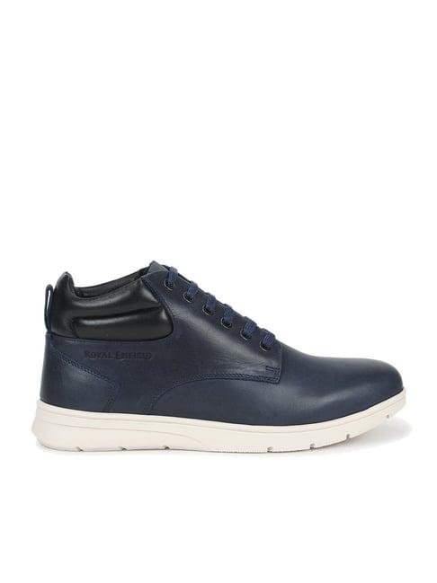 royal enfield men's clasic navy casual sneakers