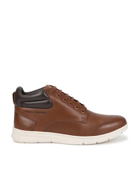 royal enfield men's clasic tan casual sneakers