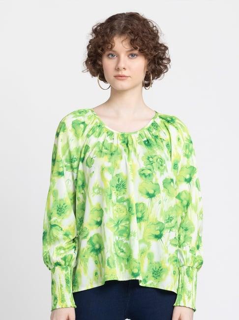 shaye green floral print top