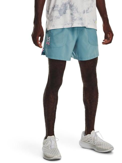 under armour blue classic fit self pattern sports shorts