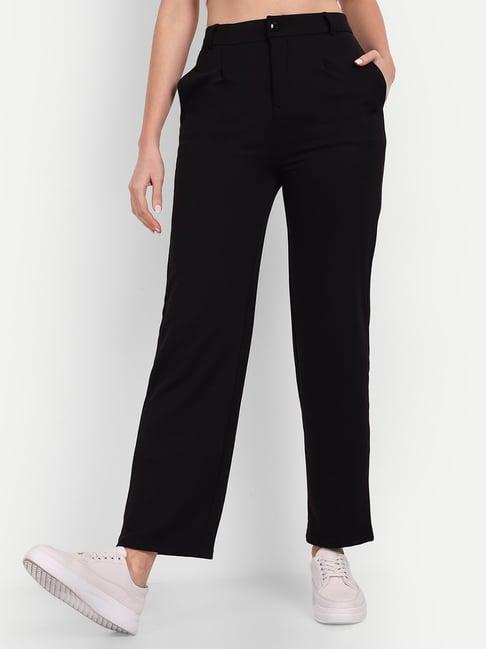 broadstar black high rise trousers