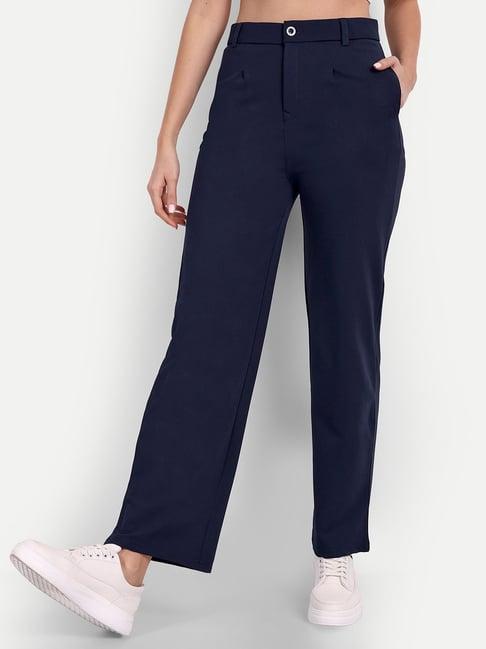 broadstar navy high rise trousers