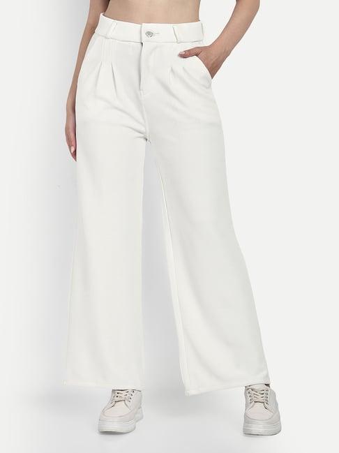 broadstar white high rise trousers