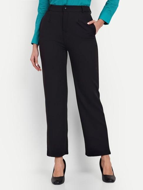 broadstar black high rise trousers