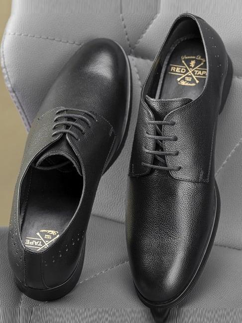 red tape men's black derby shoes