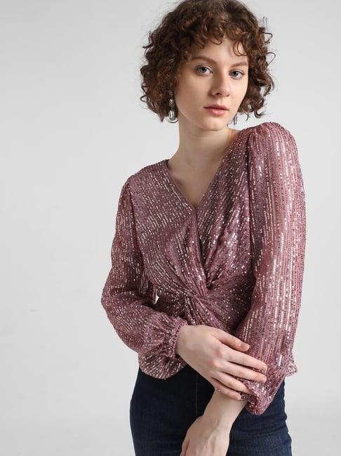 only dusty pink embellished top