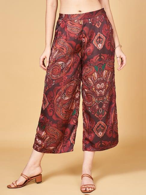 honey by pantaloons brown printed culottes