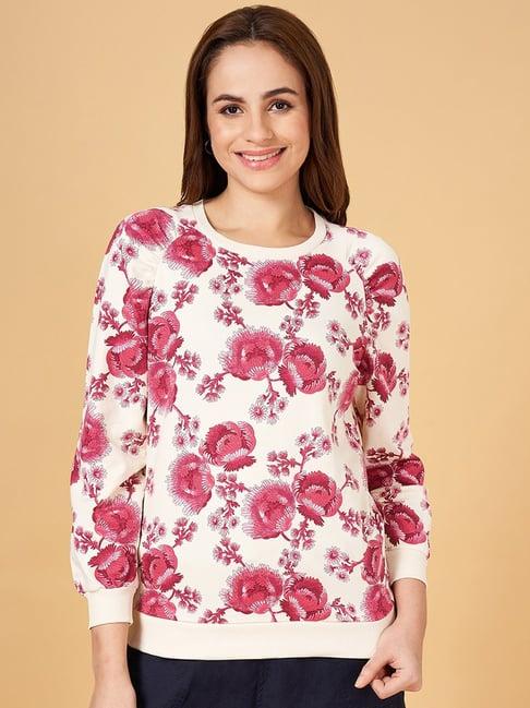 honey by pantaloons beige cotton floral print sweatshirt