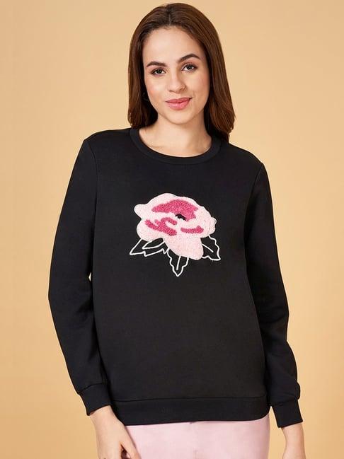 honey by pantaloons black embroidered sweatshirt