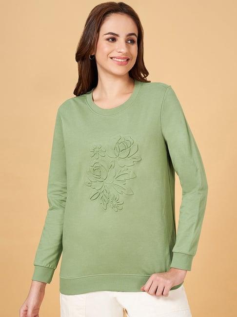 honey by pantaloons green floral print sweatshirt