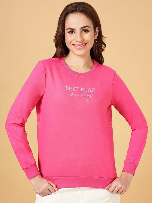 honey by pantaloons pink cotton printed sweatshirt