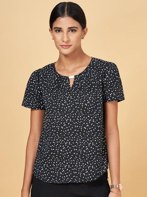 annabelle by pantaloons black printed top