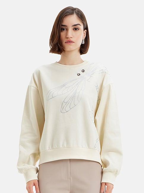 kazo off white embellished sweatshirt