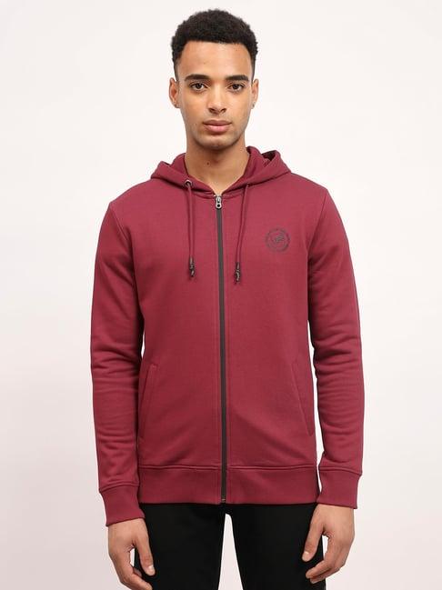 lee red slim fit hooded sweatshirt