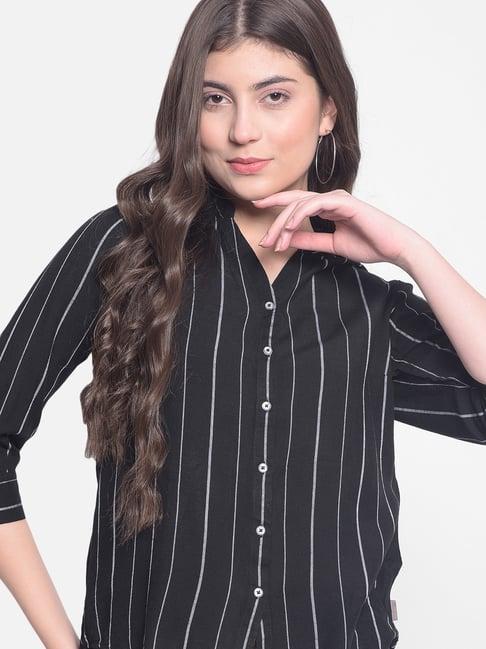 crimsoune club black & white striped shirt