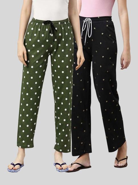 kryptic black & olive printed pyjamas (pack of 2)