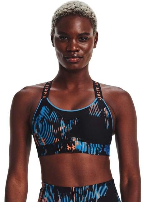 under armour black printed sports bra