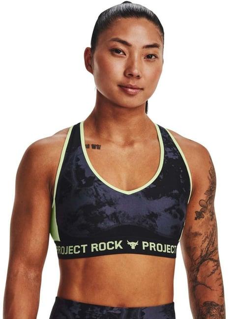 under armour black printed sports bra