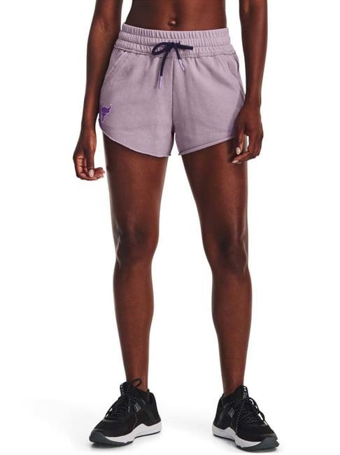 under armour purple cotton mid rise sports shorts