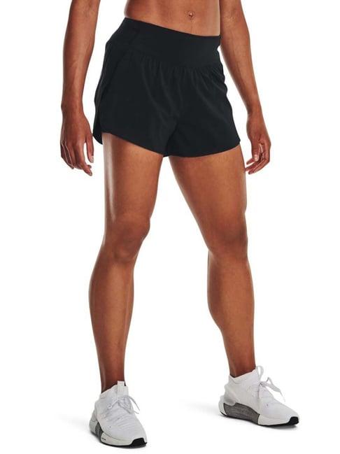 under armour black mid rise sports shorts