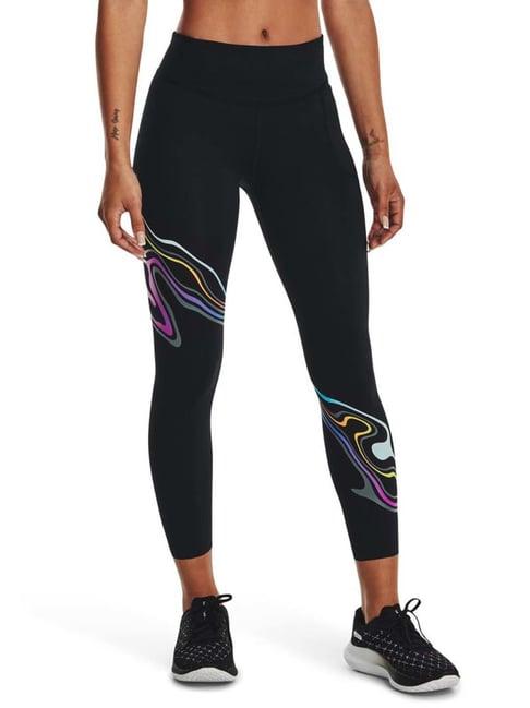 under armour black printed sports tights