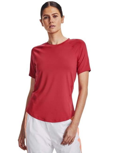 under armour red logo print sports t-shirt