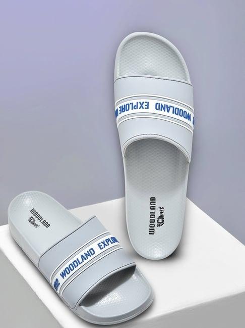 woodland men's light grey slides