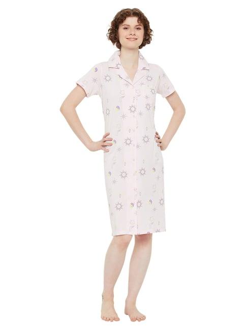 madame m secret baby pink printed t-shirt dress