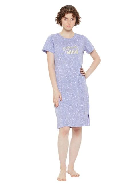 madame m secret purple graphic print t-shirt dress