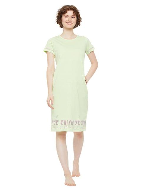 madame m secret lime graphic print t-shirt dress